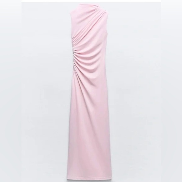 ZARA DRAPED MIDI DRESS - Picture 1 of 5